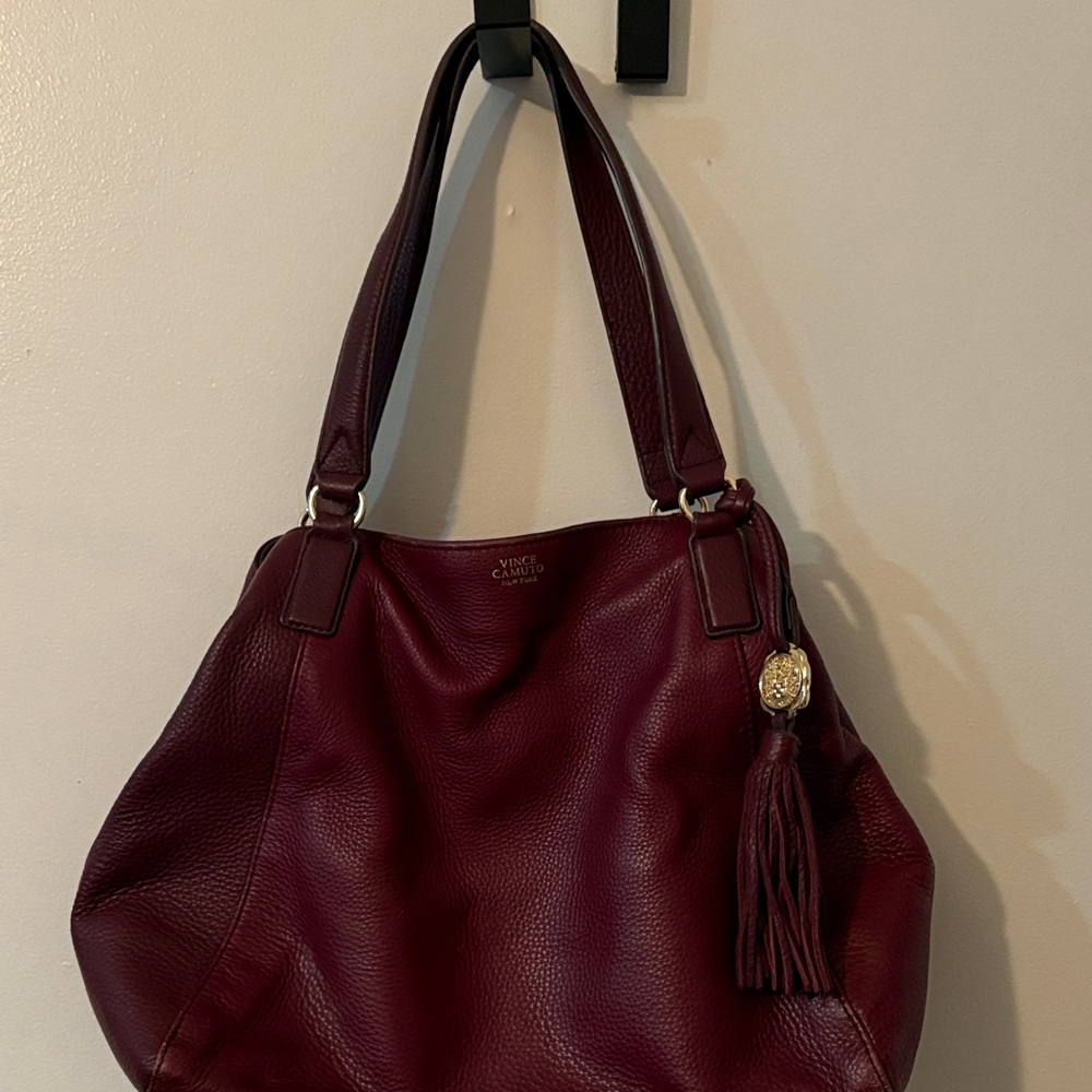 Elegant Burgundy Leather Tote Bag